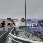 Διακοπή κυκλοφορίας λόγω χιονιού για νταλίκες στην Εγνατία Οδό